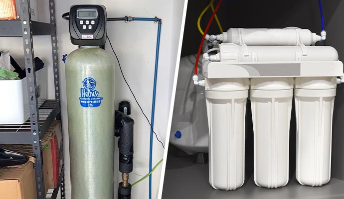 Collage of water softener and filtration systems