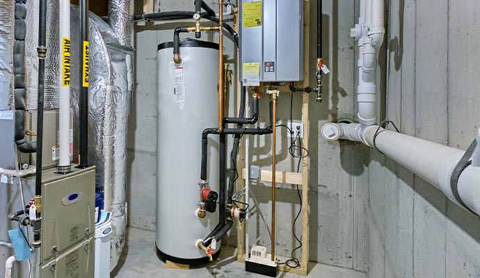 Newly installed water heater