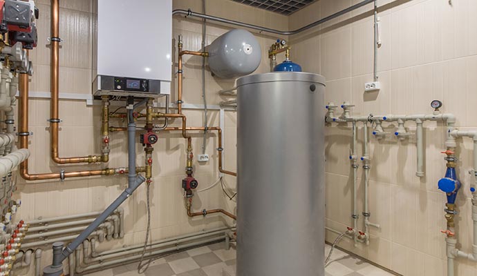 An installed water heater
