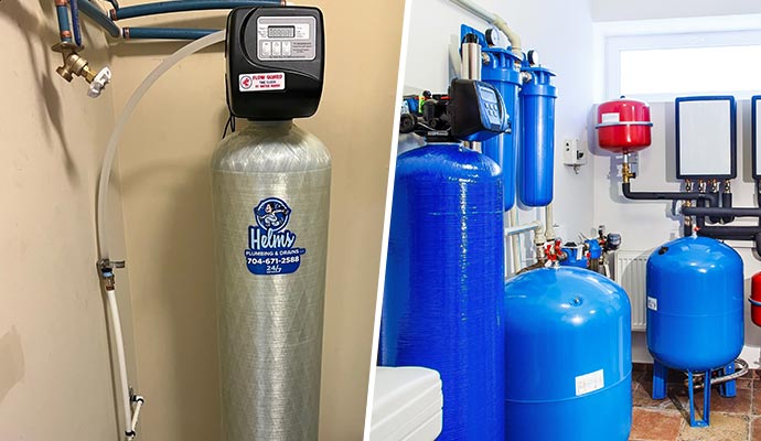 Collage of water softener and filtration systems