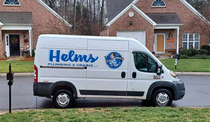 Helms Plumbing service vehicle