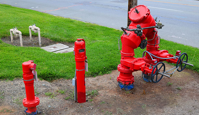 Installed backflow preventer in a outdoor fire system
