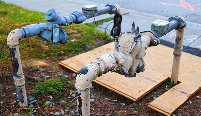 Replaced commercial outdoor RPZ backflow preventer