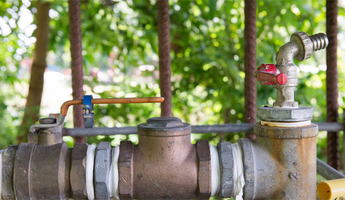 Residential water line and backflow valve