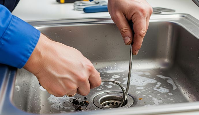 Expert cleaning clogged drain