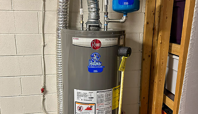 Newly installed hot water heater