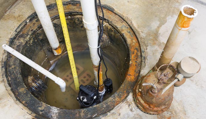 A new sump pump has been replaced