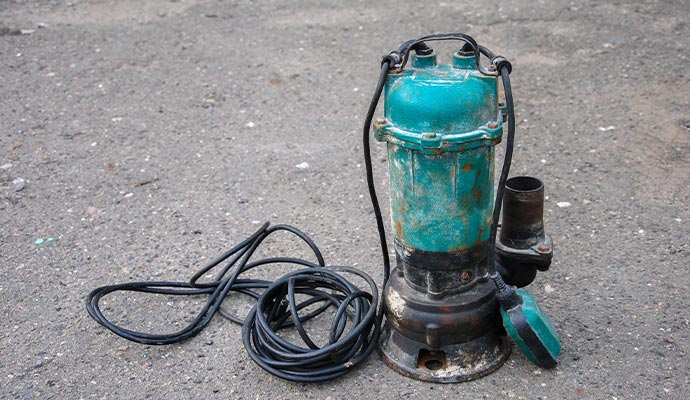 Old submersible sewage pump