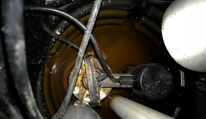 Sump pump with dirty standing water