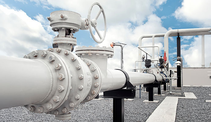 Commercial natural gas line