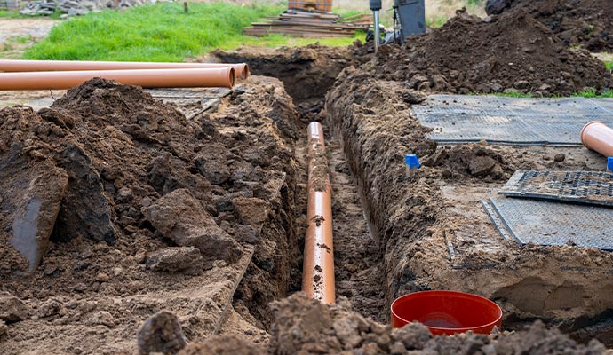 Underground sewer line replacement