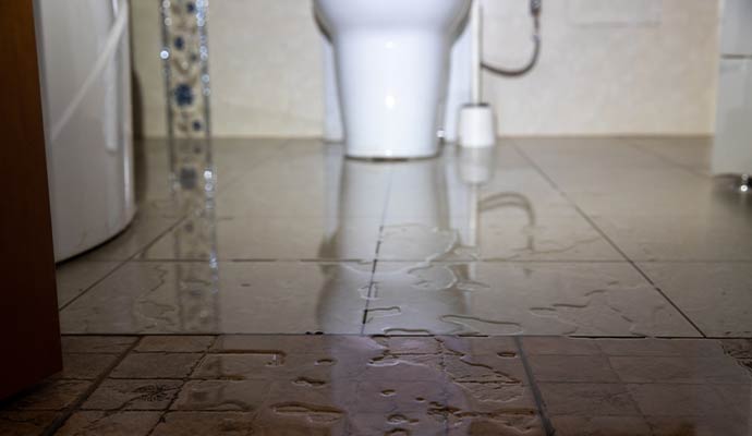 Water damaged bathroom