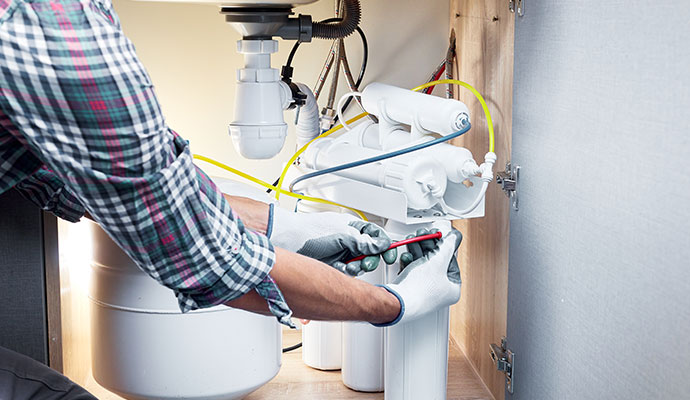 Professional water filter installation service