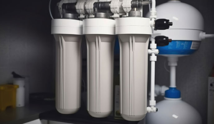 Reverse osmosis filter system with pressurized tank