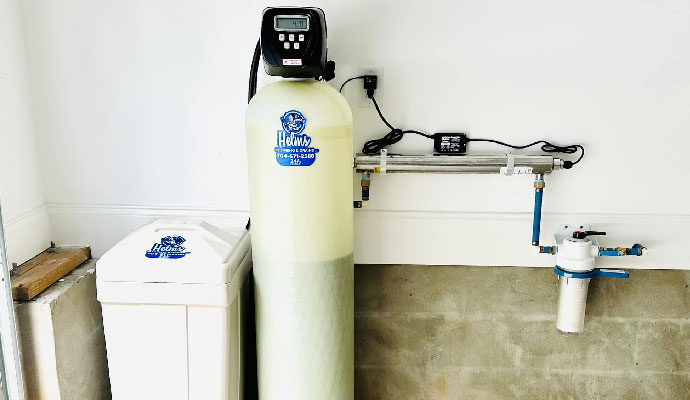 Water filtration system with softener