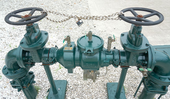 Zurn Wilkins double check backflow preventer with test cocks for testing